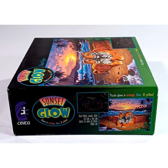 Sunset Glow "Beach Tigers" 750 Piece Jigsaw Puzzle Rare Vintage 2005 Ceaco New! - Picture 11 of 14